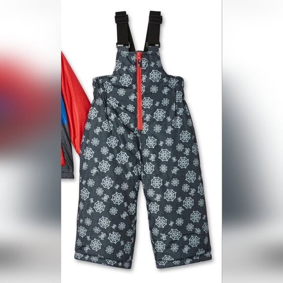 MARVEL | Spyder-man snow pants bib gray red sz 4T - Picture 1 of 5